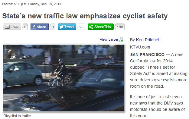 states new traffic law emphasized cyclist safety