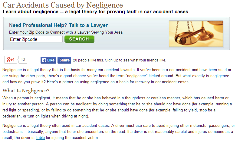 car accidents caused by negligence