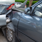 Minor car accident scene on a Sacramento roadway