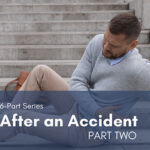 A male has just fallen down a flight of stairs