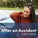 Woman either back pain, After an accident part three